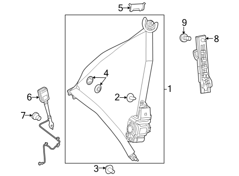 2022 Mercedes-Benz GLB35 AMG Seat Belt Diagram 1