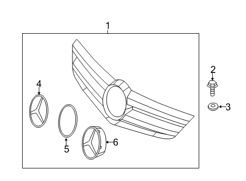 2014 Mercedes-Benz CL63 AMG Grille & Components Diagram