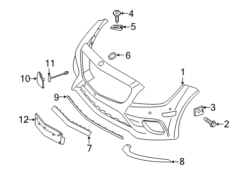 2016 Mercedes-Benz CLS400 Front Bumper Diagram 1