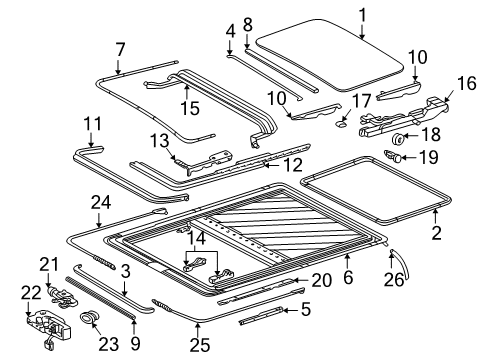 1999 Mercedes-Benz C230 Sunroof  Diagram