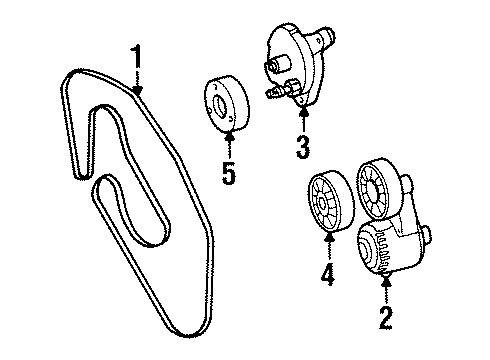 1992 Mercedes-Benz 400SE Belts & Pulleys, Cooling Diagram