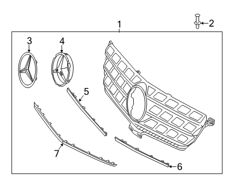 2015 Mercedes-Benz ML400 Grille & Components Diagram