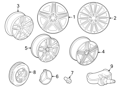 Wheel, Alloy Diagram for 167-401-11-00-64-7X21