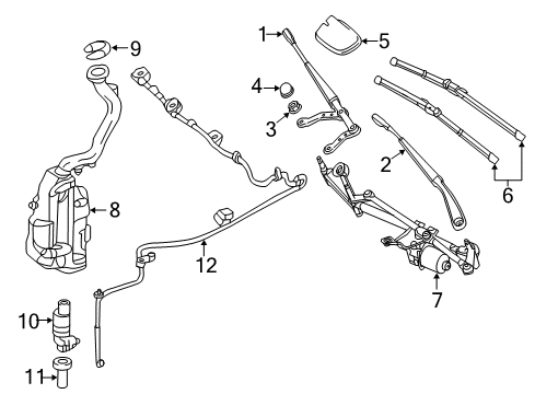 2018 Mercedes-Benz CLA45 AMG Wiper & Washer Components, Body Diagram