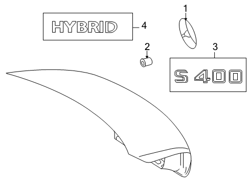 2013 Mercedes-Benz S400 Exterior Trim - Trunk Lid