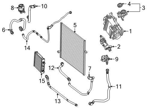 Coolant Hose Diagram for 222-501-71-01