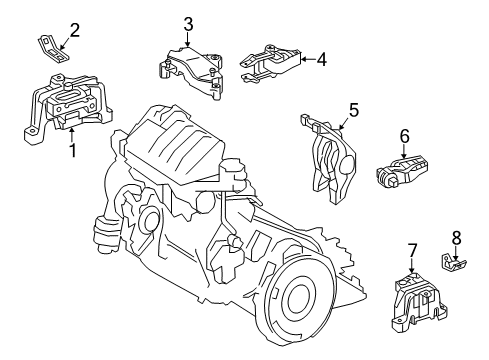 2019 Mercedes-Benz CLA250 Engine & Trans Mounting Diagram