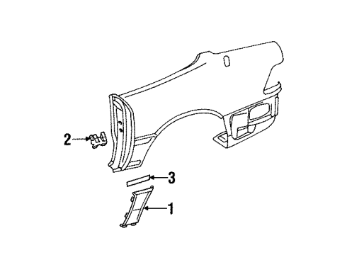 1994 Mercedes-Benz SL500 Exterior Trim - Quarter Panel Diagram