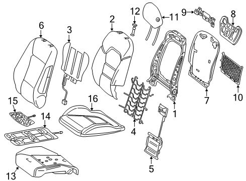 Seat Cushion Pad Diagram for 246-910-23-03