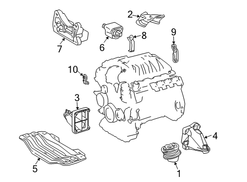 2005 Mercedes-Benz C230 Engine & Trans Mounting Diagram 1