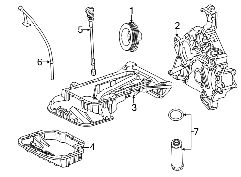 2003 Mercedes-Benz CLK320 Engine Parts & Mounts, Timing, Lubrication System Diagram 2