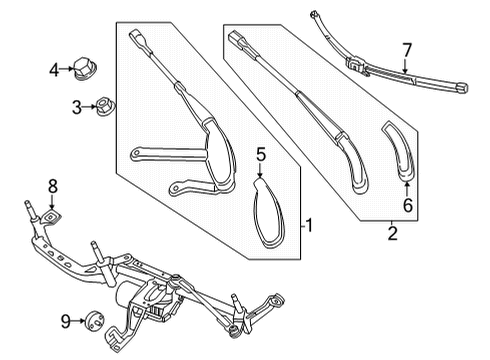 2023 Mercedes-Benz EQS 580 Wiper Components Diagram