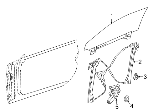 2016 Mercedes-Benz S550 Door - Glass & Hardware Diagram