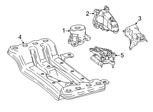 2023 Mercedes-Benz GLC300 Engine & Trans Mounting Diagram 2