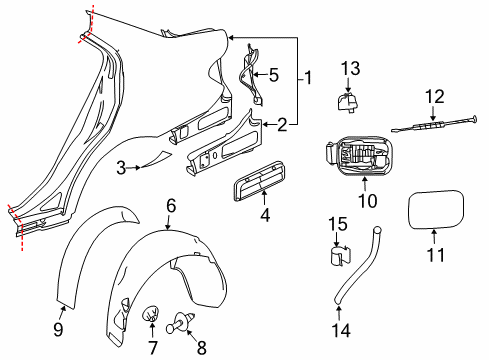 Wheelhouse Liner Insulation Diagram for 204-698-00-22-64