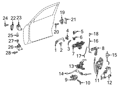 Handle, Outside Diagram for 099-760-56-01-28-9197