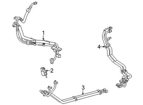 Rear A/C Line Diagram for 223-830-43-02