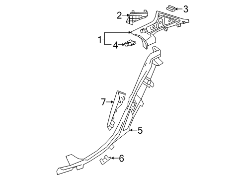 2021 Mercedes-Benz CLA250 Interior Trim - Quarter Panels Diagram