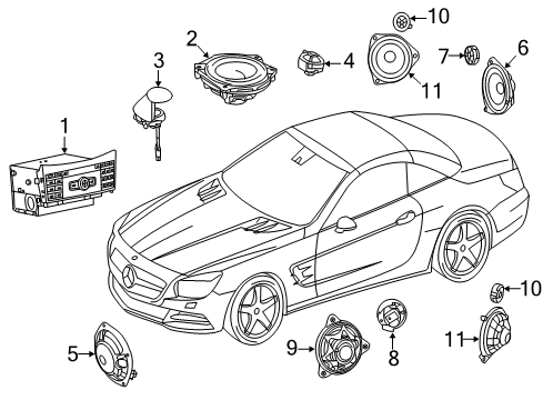 Instrument Panel Speaker Diagram for 231-820-27-02-64