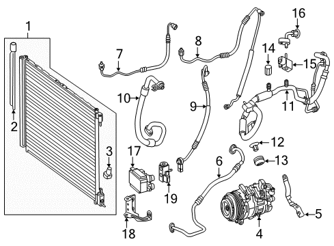 2020 Mercedes-Benz C300 A/C Condenser, Compressor & Lines