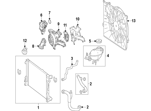 2013 Mercedes-Benz GLK350 Cooling System, Radiator, Water Pump, Cooling Fan Diagram 2