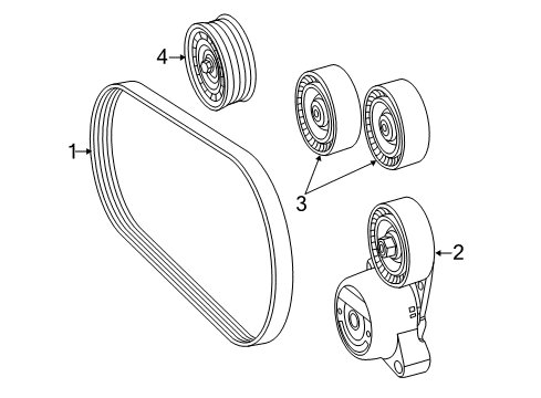 2016 Mercedes-Benz SLK55 AMG Belts & Pulleys, Maintenance Diagram