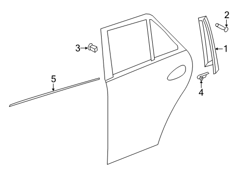 2016 Mercedes-Benz GLE63 AMG S Exterior Trim - Rear Door