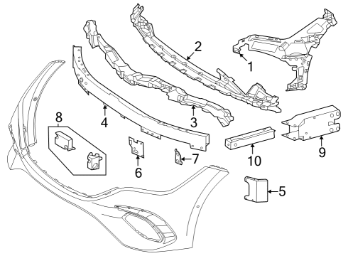 2023 Mercedes-Benz EQE 350 Bumper & Components - Front Diagram 3