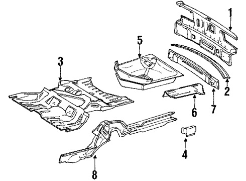 1984 Mercedes-Benz 380SE Rear Body Diagram