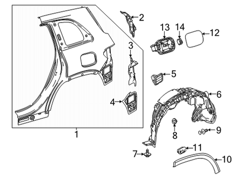 2022 Mercedes-Benz GLB250 Quarter Panel & Components