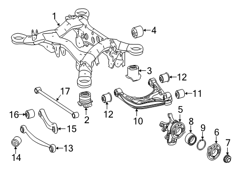 2018 Mercedes-Benz GLE43 AMG Rear Suspension, Control Arm Diagram 3