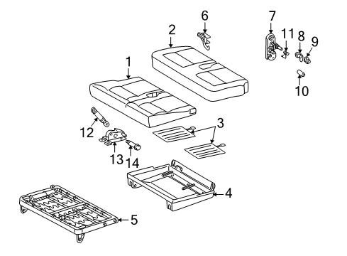 2005 Mercedes-Benz G500 Rear Seat Components Diagram 2