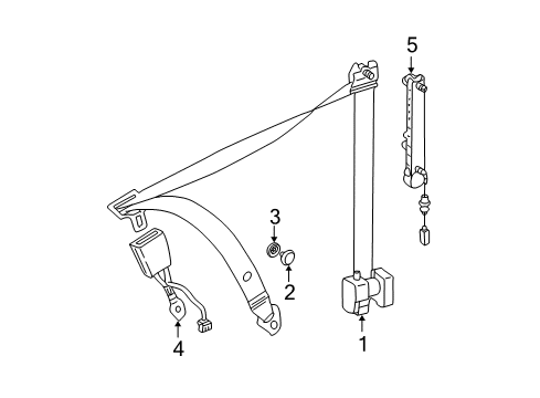 2008 Mercedes-Benz E320 Seat Belt Diagram 1