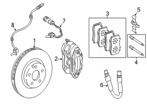 2008 Mercedes-Benz G55 AMG Front Brakes Diagram