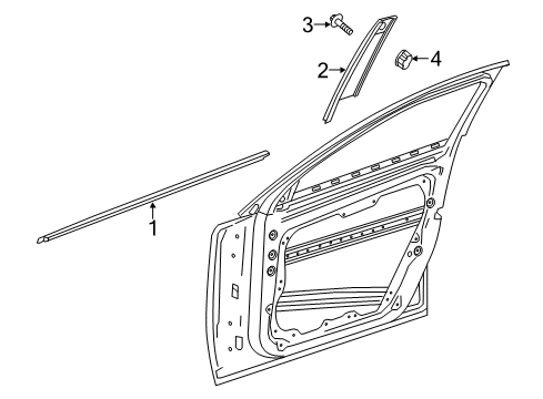 2019 Mercedes-Benz GLA250 Exterior Trim - Front Door Diagram