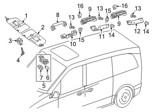 2023 Mercedes-Benz Metris Headliner Diagram