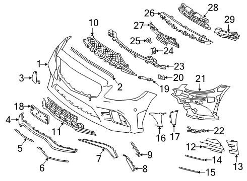 Outer Grille Diagram for 205-885-81-04