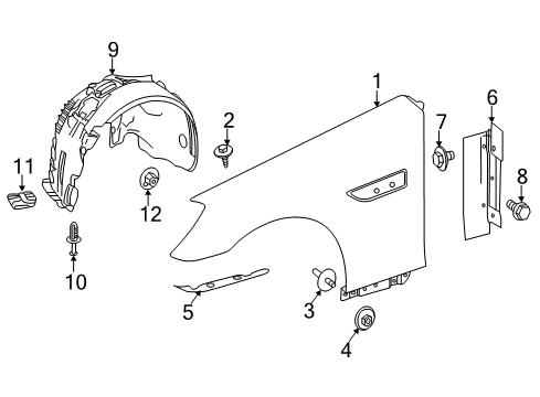 Fender Liner Diagram for 172-690-00-30