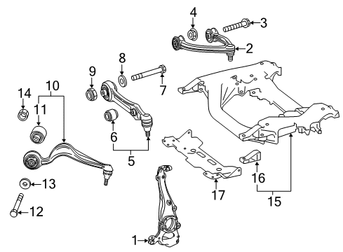 2019 Mercedes-Benz S560 Front Suspension, Control Arm Diagram 2