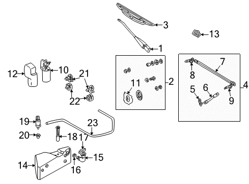 Wiper Arm Retainer Kit Diagram for 463-820-18-41