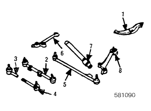 1984 Mercedes-Benz 380SE Steering Gear & Linkage Diagram