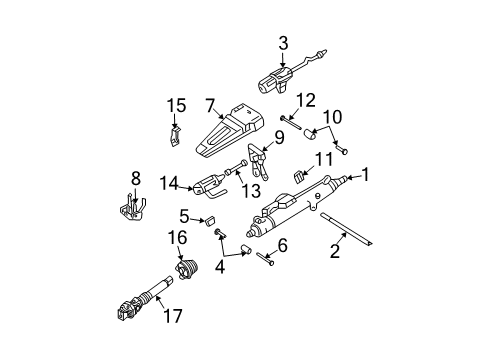 2007 Mercedes-Benz E63 AMG Lower Steering Column Diagram