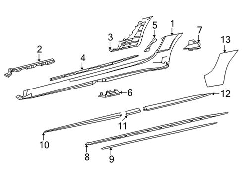 2020 Mercedes-Benz AMG GT Exterior Trim - Pillars Diagram 1