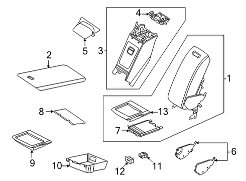 2023 Mercedes-Benz S500 Rear Seat Components Diagram 1