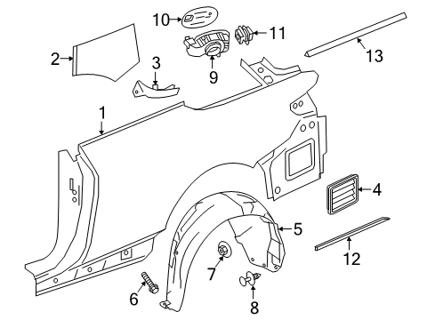 Wheelhouse Liner Screw Diagram for 000-990-23-11