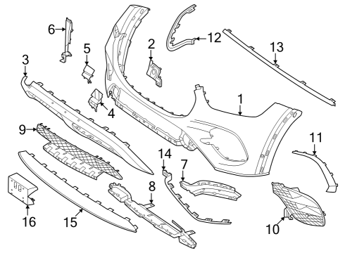 2024 Mercedes-Benz GLE53 AMG Bumper & Components - Front Diagram 1