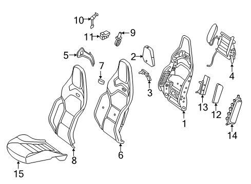 2017 Mercedes-Benz C43 AMG Passenger Seat Components Diagram 1