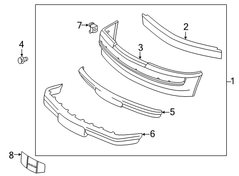 1987 Mercedes-Benz 190E Front Bumper Diagram 2