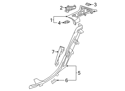 2022 Mercedes-Benz A220 Interior Trim - Quarter Panels Diagram