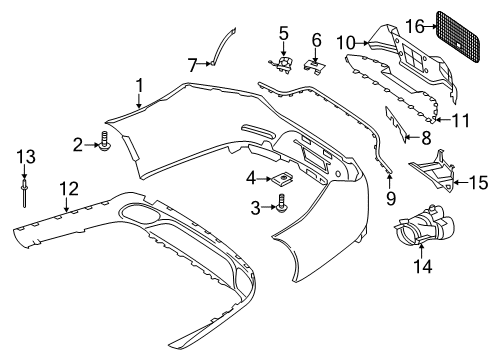 2019 Mercedes-Benz CLS53 AMG Rear Bumper Diagram 1